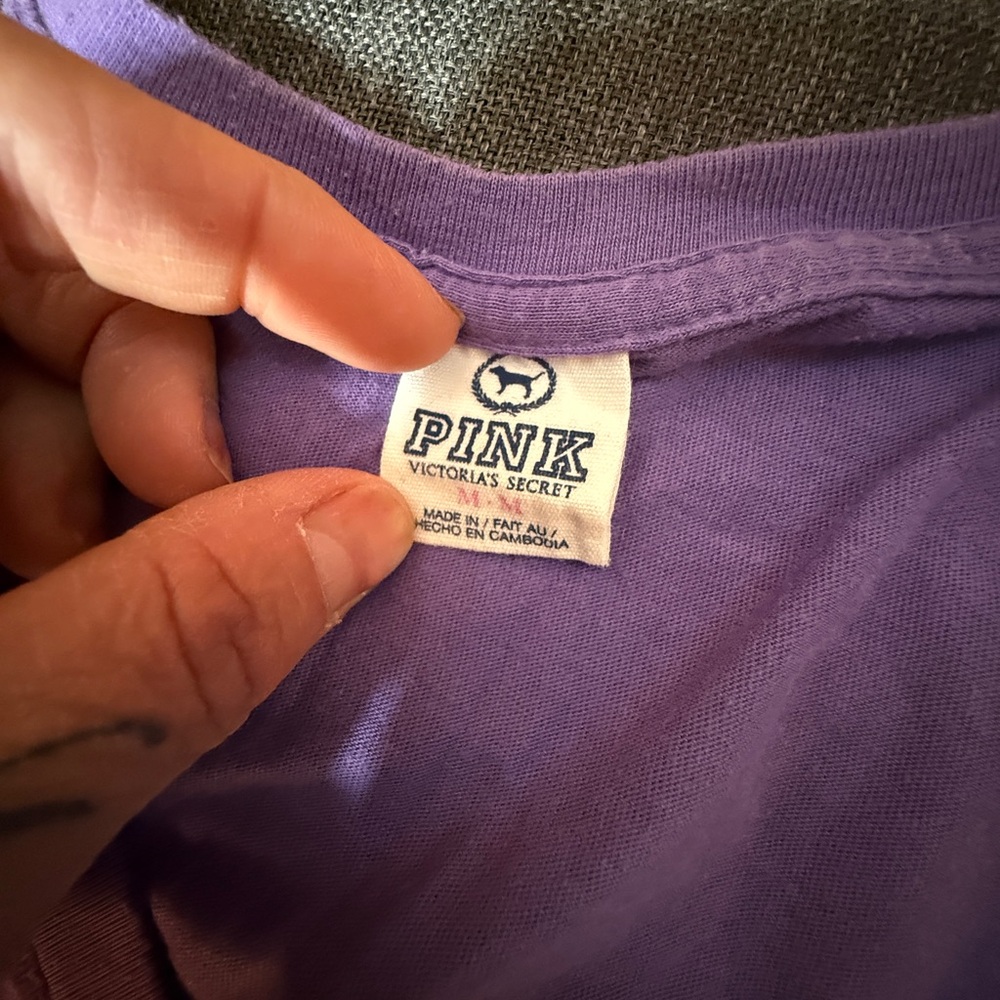 Victoria's Secret Pink Purple Tee - Picture 3 of 3